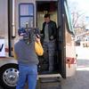 Shooting a beat on the bus with Extreme Makeover Home Edition's Michael Mahoney.